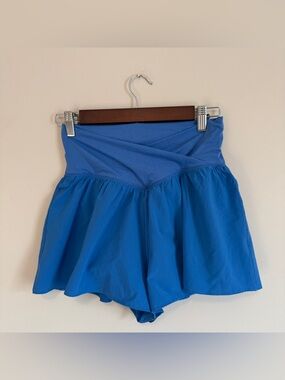 OFFLINE Aerie M Crossover Flowy Skort Shorts Tennis Blue W/ Liner Gym Athleisure